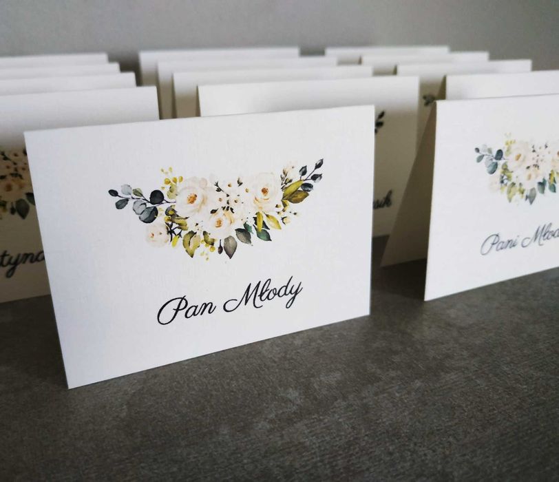 Winietki na ślub wesele 18stkę dużo wzorów kwiatowe chrzest roczek