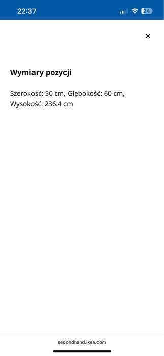 Szafa słupek Pax 50x236,4x60