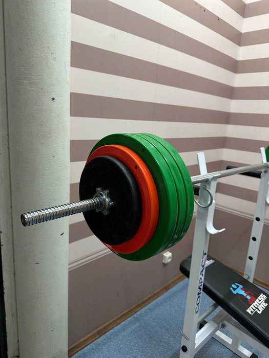 Штанга InterAtletika 85 кг S-85 з дисками. Стан нової