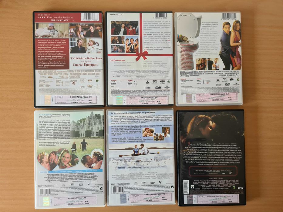 5 filmes românticos em DVD