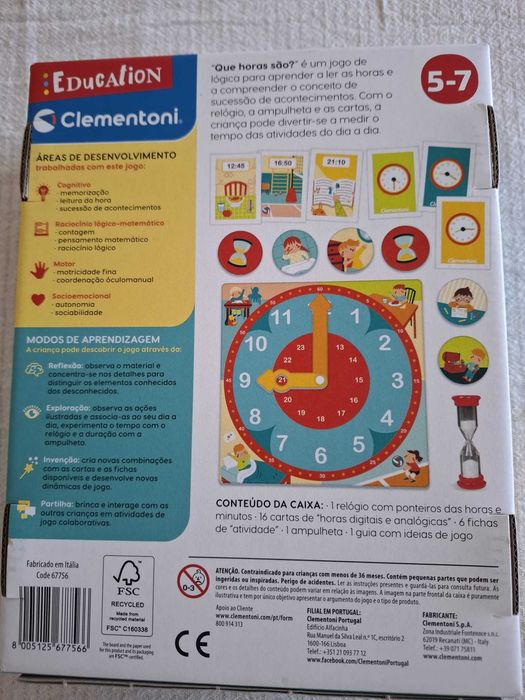 Jogo educativo "Que Horas São"