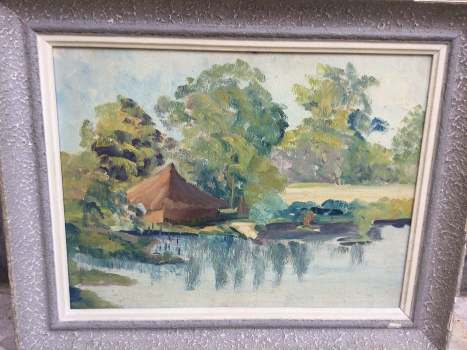 Pintura a óleo Jacob Estevão Macambaco Assinado Colega Malangatana