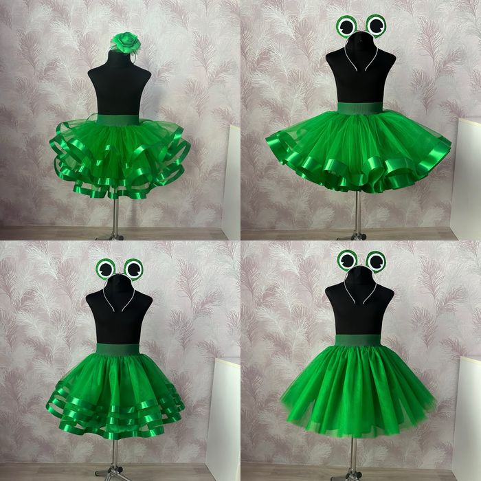 Червона зелена фатинова спідниця ельф костюм ялинки