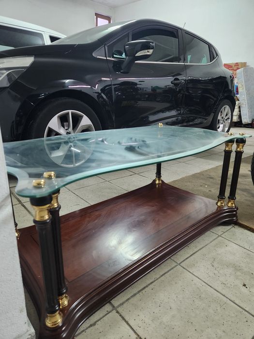 Mesa vidro madeira