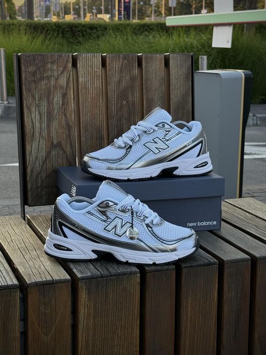 Кросівки New Balance білі зі сріблом сітка, весна - літо кроссовки нью беланс