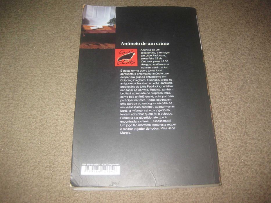 Livro "Anúncio de Um Crime" de Agatha Christie