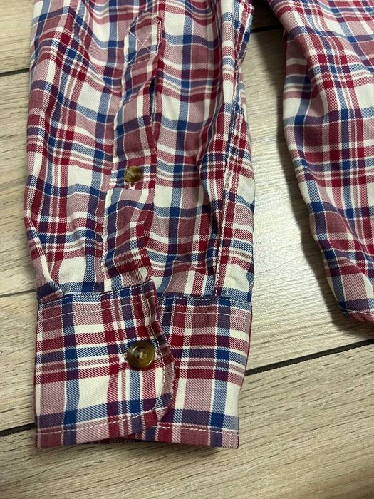 Чоловіча трекінгова туристична сорочка рубашка на довгий рукав Fjallraven у клітинку шкіряний логотип розмір М