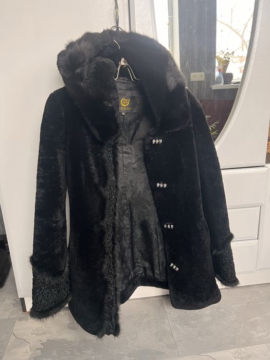 Шуба  мутон з капюшоном