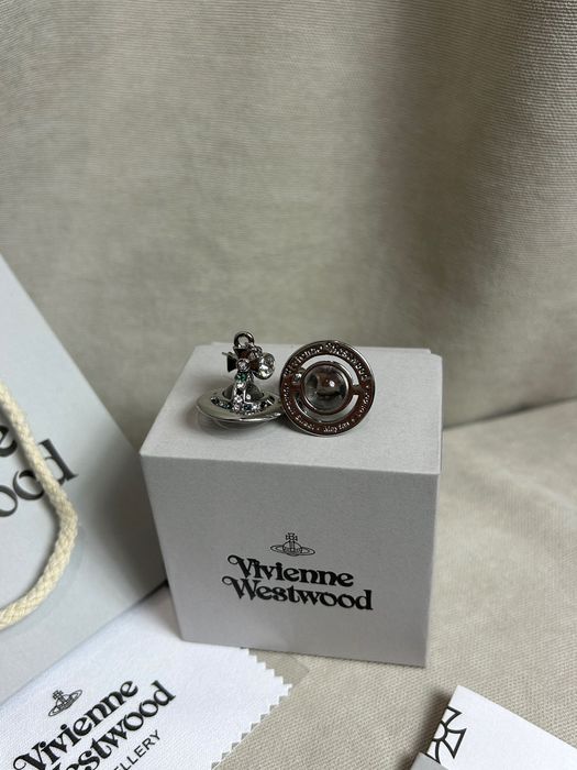 Vivienne Westwood Saturn Orb Silver Earrings оригинал сережки серьги