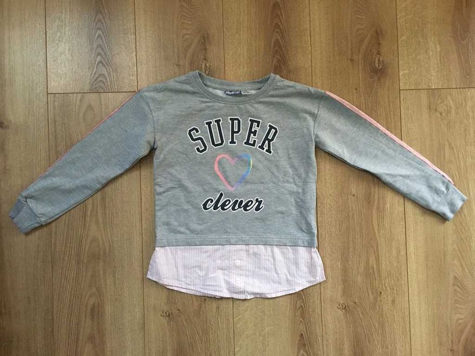 Bluza z tkaniny dresowej u dołu koszula rozm. 122/128
