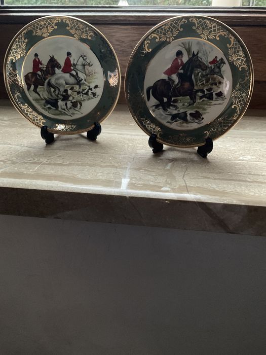 Talerzyki porcelanowe z motywem łowieckim/nowe