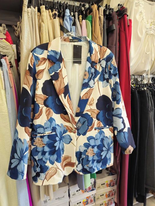 Marynarka Kwiaty niebieska Plus size Italy !!!