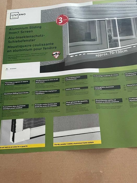 Aluminiowa moskitiera przesuwna do okien z roletami