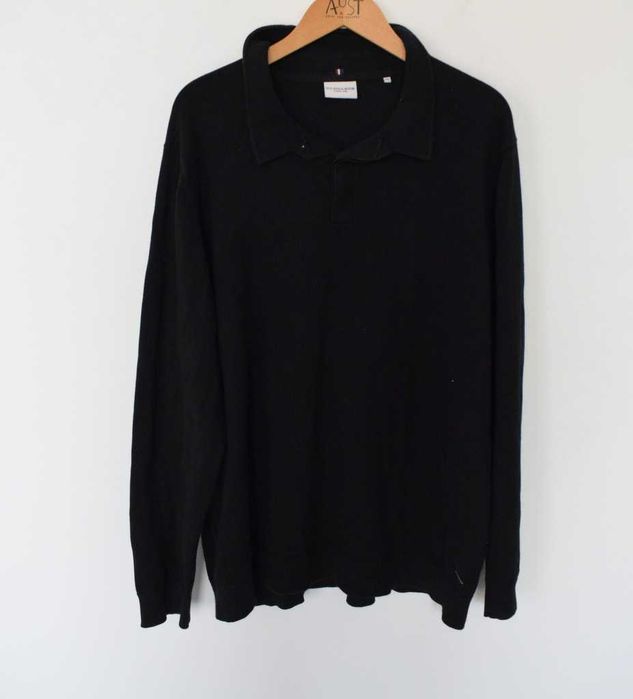 U.S. Polo Assn. sweter czarny męski polo kołnierz xxxl 3xl