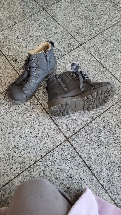 Buty szare 37 pólbuty używane jesień botki zamek z boku