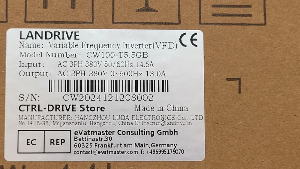Із 380 на 380 В. 5,5 кВт Частотний перетворювач 5,5 кВт Landrive CW 10