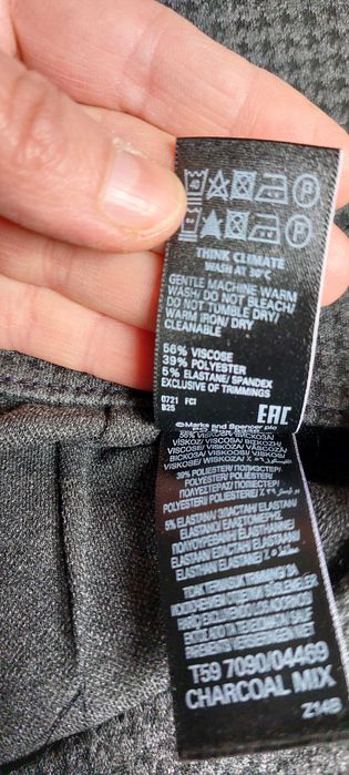Spodnie Marks&Spencer 20/48 46 pepitka pas gumka strecz Wiskoza