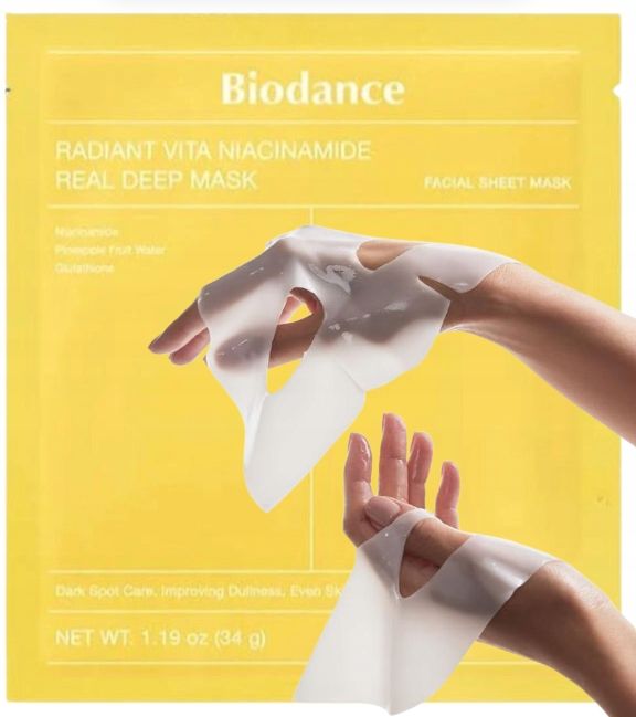 Biodance Radiant Vita Niacinamide Real Deep Mask maska w płachcie 34g żółta
