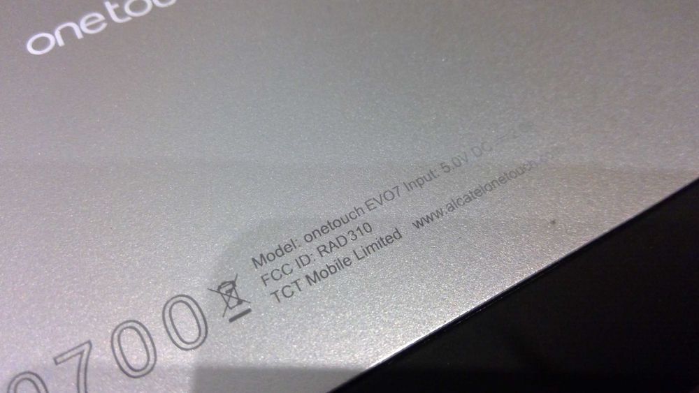 Tablet Alcatel Onetouch EVO7 T157