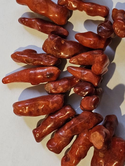 Коралл ожерелье массивное