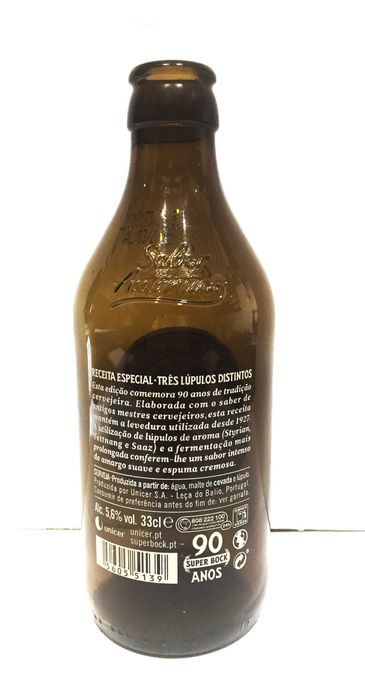 Garrafa comemorativa dos 90 anos da Cerveja Superbock - Pirogravada