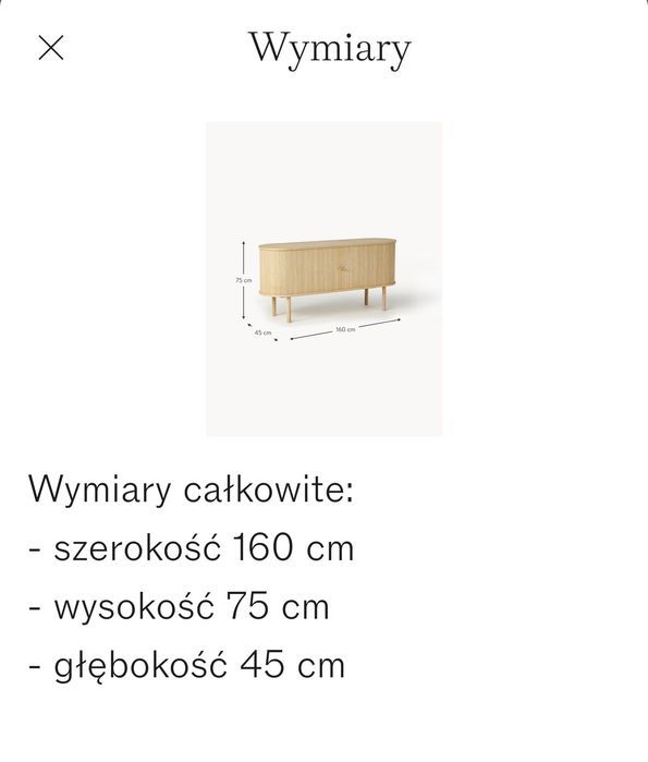 Komoda z ryflowanym frontem Calary 160x75 cm