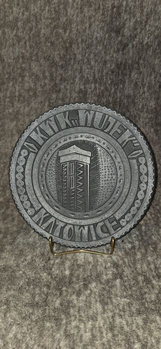 Pamiątka Górnicza talerz dekoracyjny z wegla KWK Wujek