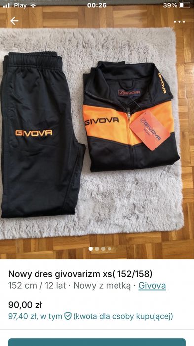 Nowy komplet dresowy givova rozm 152/158