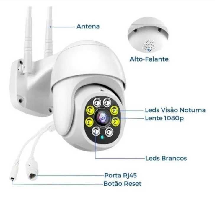 Câmera ip66 wifi ou cabo com Alarme Infravermelho Áudio Nova