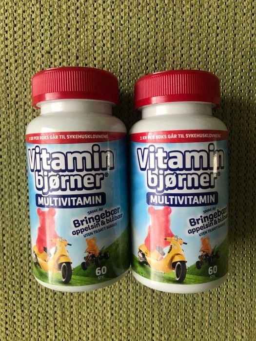 Вітаміни норвезькі для дітей  Vitaminbjørner® жувальні 60 шт