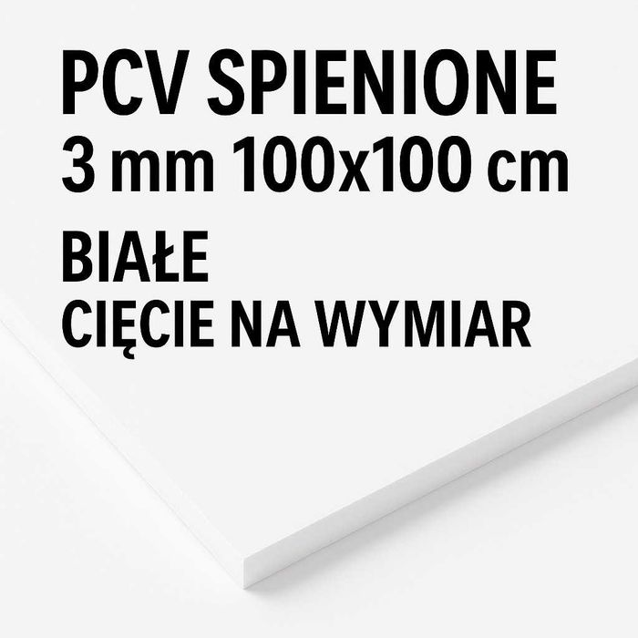 PCV spienione 3 mm 100x100 cm | Białe Cięcie na wymiar Reklamowa płyta