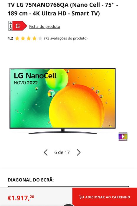 Vendo tv 75 polegadas
