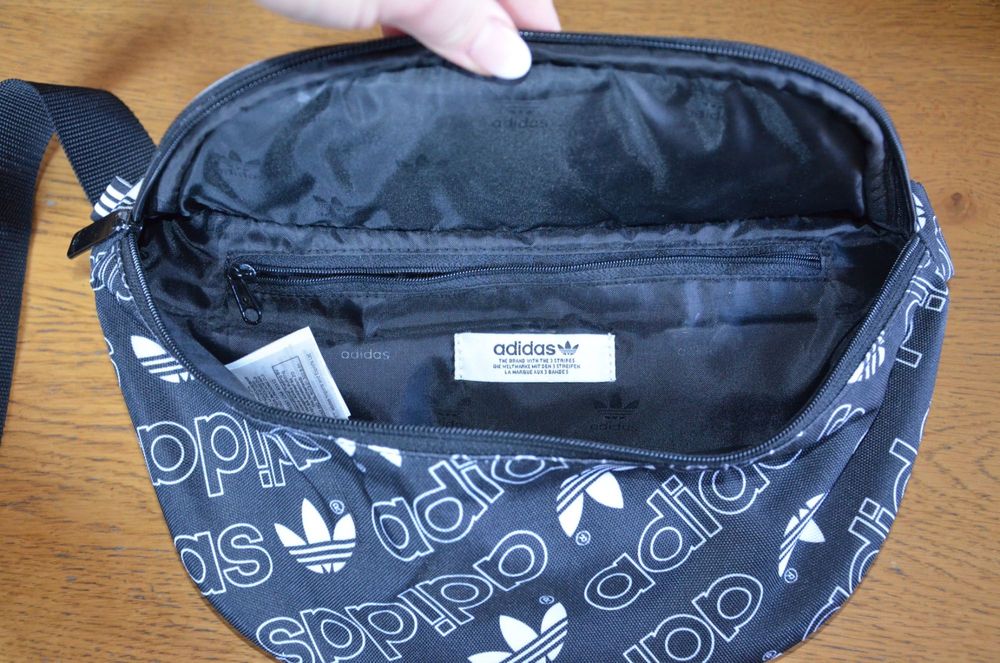 duża nerka Adidas  czarno-biała