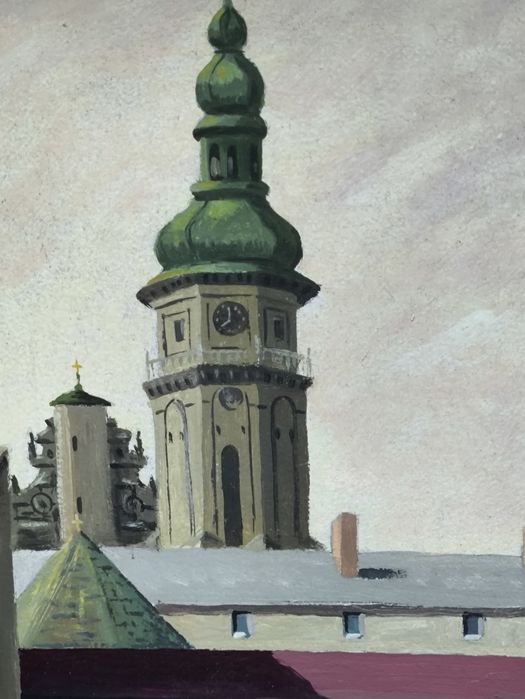 Obraz na desce z ramą Lwów . Brama . Vintage
