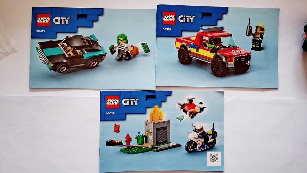 Lego City 60319 Fire Rescue & Police Chase em peças novas semi montado