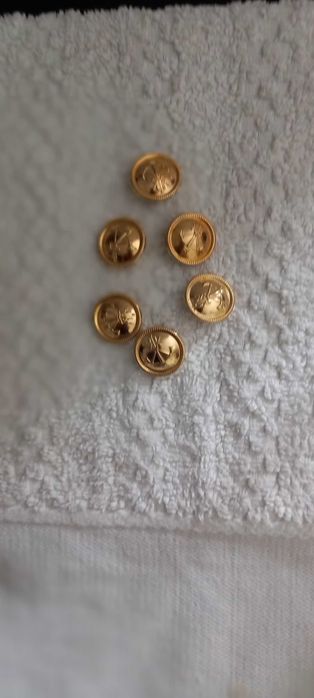 Botões da Farda de Cerimónia dos Bombeiros - Conjunto de 6 - NOVOS