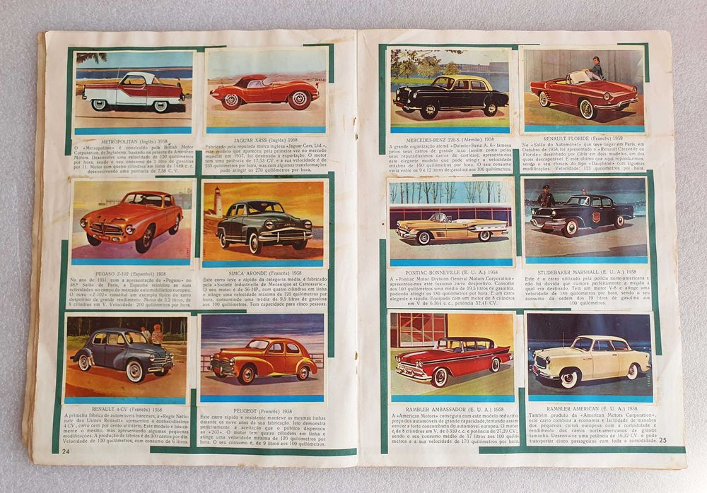 Antiga Caderneta Completa ~ "HISTÓRIA do AUTOMOVEL" ~ IBIS 1961