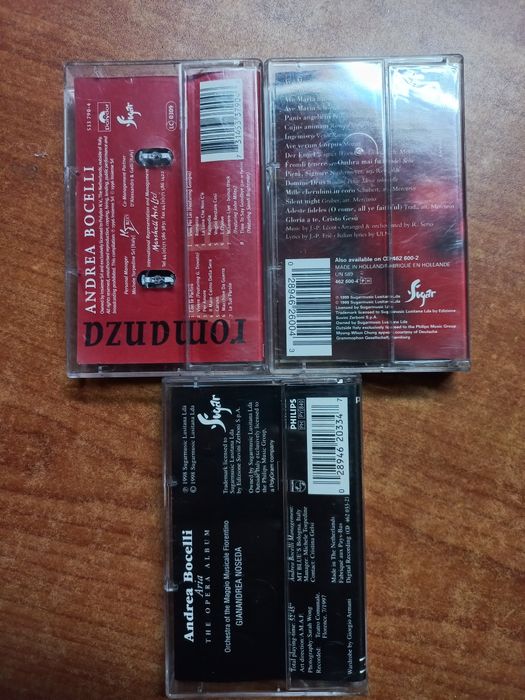 3x cassetes andrea bocelli