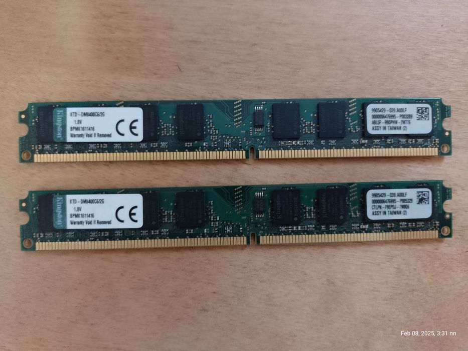 Оперативка ддр3/2 по 2 гігабайти