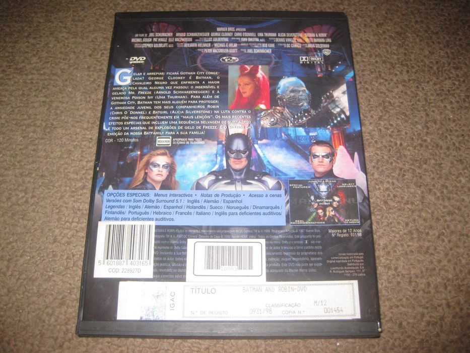 DVD "Batman e Robin" com George Clooney/Snapper