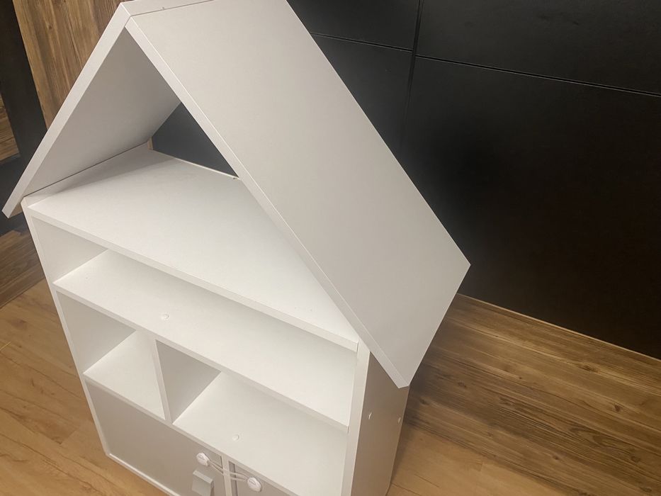 Regał domek szare elememty