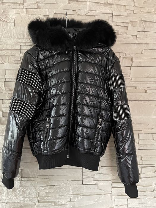Kurtka zimowa lakierowana elisabetta zanardi puch lis  40 L