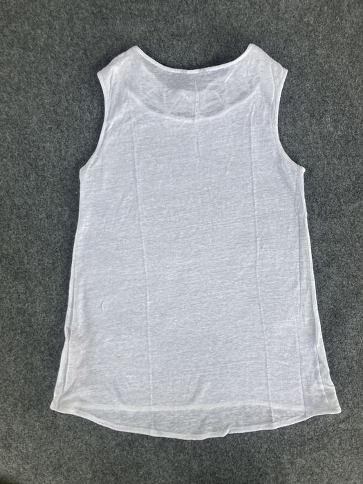Top biały S damski Massimo Dutti len bezrekawnik #massimodutti