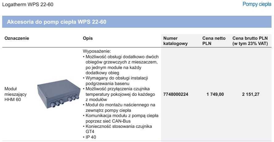 Buderus Moduł HHM 60 do rozbudowy automatyki źródła ciepła - nowy!