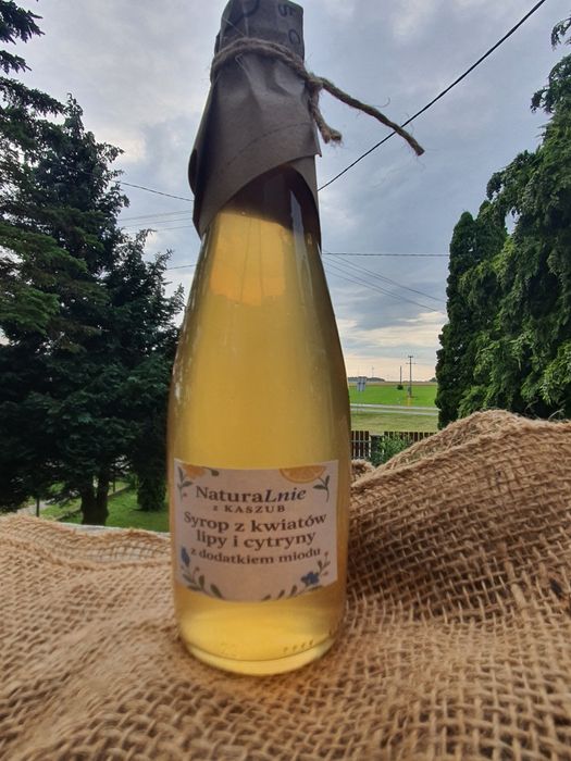 Syrop z kwiatów lipy z miodem i cytryną,bardzo intsywny