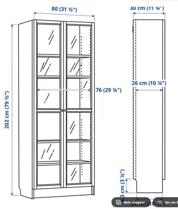 Estantes com portas de vidro (tenho 4 unidades)