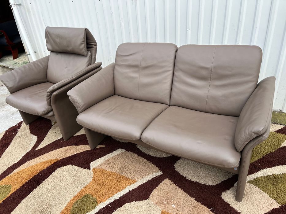 Sofa skórzana i fotel .
