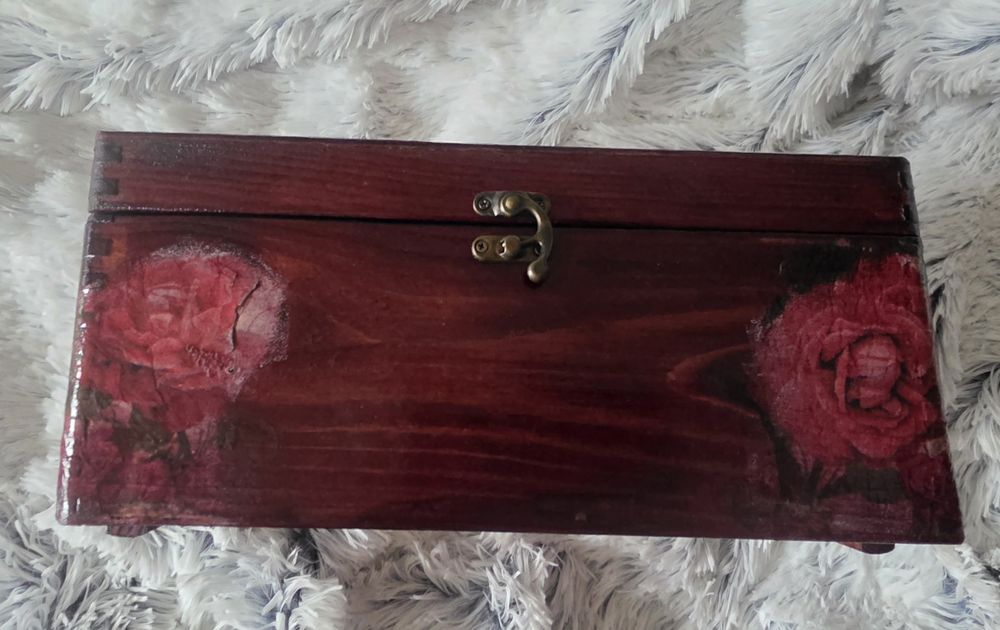 Szkatułka drewniana duża decoupage