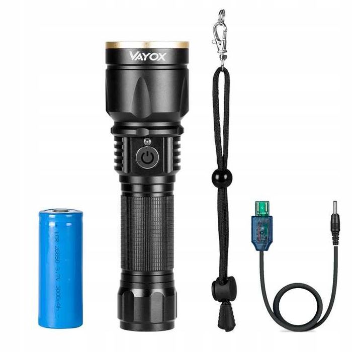 ZESTAW Latarka LED taktyczna MOCNA aluminiowa ZOOM przybliżenie 1200lm