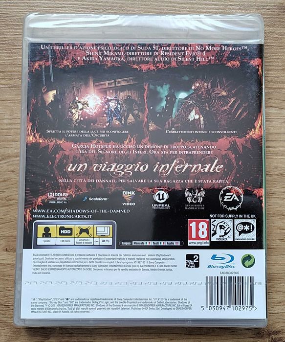 Shadows of the Damned PS3 / Nowa, Folia / PAL / Unikat